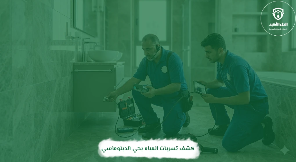 كشف تسربات المياه بحي الدبلوماسي