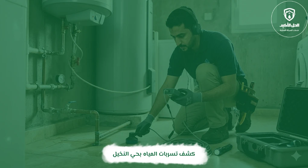 كشف تسربات المياه بحي النخيل